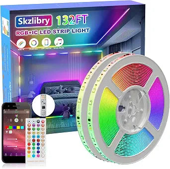 RGB+IC LED Strip Lights for Bedroom 132ft Supports Color Changing