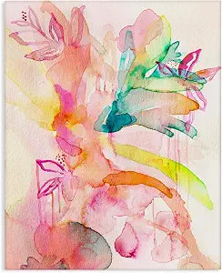 Stupell Industries Tropical Watercolor Floral, 16 x 20 Inch Canvas Wall Art