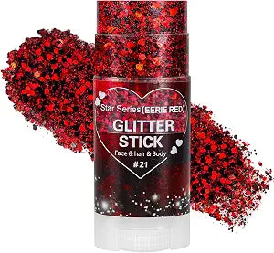 Mysense Red Black Halloween Glitter Stick,Face Hair Body Glitter Stick