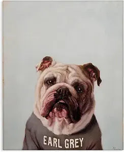 Stupell Industries Earl Grey Tea Dog Portrait, 24 x 30 Inch Canvas Wall Art