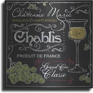 'Wine Chalkboard 3' by Fiona Stokes-Gilbert Metal Wall Art, 12" x 12"