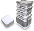 55 Pack - Aluminum Pan/Containers with Lids/Foil Containers/Aluminum Pans with Lids/Take Out Containers/Disposable Pans/Aluminum Foil Food Containers/Freezer Meals containers (1 LB)