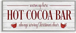 Hot Cocoa Bar Winter Holiday Sign, 13 x 30 Inch Framed Gicle Print