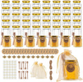 3 oz Mini Glass Honey Jars 48 pcs Honey Jars with Wood Dippers