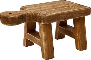 Creative Co-Op Decorative Wood Pedestal with Handle Small Rustic Display Stand, Natural Finish