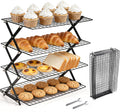4 Tier Collapsible Wire Cooling Rack, Adjustable Stackable Baking Rack
