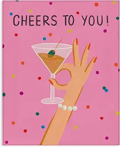 Cheers to You Martini Polka, 16 x 20 Inch Canvas Wall Art