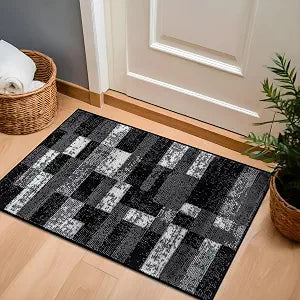 Rugshop Modern Abstract Grid Indoor Area Rug 2' x 3' Black/Gray