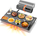 Warming Mat For Food 24"Dx16"W 500W Food Warming Mat Heat Resistant Pad Graphene 5s Rapid Food Warmers for Parties Buffet 6 Temp 6H Timer Chafing Dishes for Buffet,Auto Shut Off for Gatherings