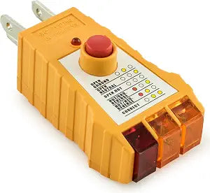 Bastex Socket Tester with GFCI check. Receptacle Tester for Standard AC Outlets. Includes 7 Visual Indications and Wiring Legend. Automatic Electric Circuit Polarity Voltage Detector Breaker Finder