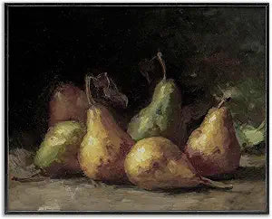 'Classic Pears Still Life'| Framed Giclee Art