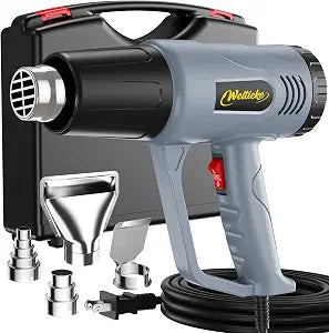 Heat Gun, 10Ft power cord Heavy Duty Hot Air Gun 572&1112 Dual Temperature Control 4 Nozzels & Paint Scraper Overload Protection for Paint Stripping (Heat Shrink Tubing Kit)