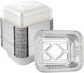 Waytiffer Aluminum Foil Pan 5.5" x 4.5" (50 Pack) Disposable Cookware with Lids/Aluminum Foil Food Containers/Meal Prep Freezer Drip Pans BBQ Potluck Holidays Silver