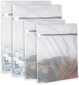 Extra Large Honeycomb Mesh Laundry Bag125gsm Net Fabric Durable and Reusable Delicate Wash Bag,Travel Organization Bag for Lingerie,Clothes,Jeans,Bath Towel,Sock (Set of 4(2L+2XL))
