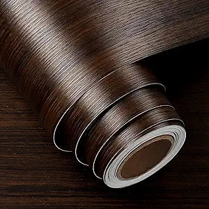 FunStick 15.8"x472" Brown Walnut Wood Wallpaper Peel and Stick Countertops Waterproof Wood Contact Paper for Countertops Cabinet Wallpaper Self Adhesive Removable Wood Grain Contact Paper for Dresser