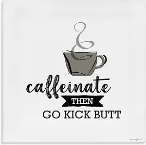 Coffee Motivation Typography, 24 x 24 Inch Canvas Wall Art