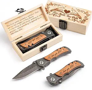 Gifts for Men Pocket Knife, Unique Gift for Husband Boyfriend Anniversary
