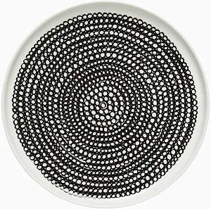 MARIMEKKO Oiva Siirtolapuutarha Dinner Plate  Refine Your Kitchen Dcor with Our Iconic Black & White Stoneware  White Porcelain Dinner Plates to Elevate Your Dining Experience (10 in)