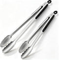Grill Tongs, BBQ tongs - 12" & 17" Extra Long Kitchen Tong, 600 Degrees Heat Resistant Stainless Steel tong, Heavy Duty Metal Locking Tongs for Cooking, Grilling, Outdoor Barbecue, Set of 2