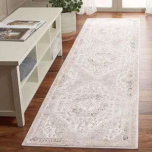 SAFAVIEH Prestige Collection Runner Rug - 2' x 7', Ivory & Beige, Non-Shedding & Easy Care, Ideal for High Traffic Areas in Living Room, Bedroom, Dining (PTE102A-27)