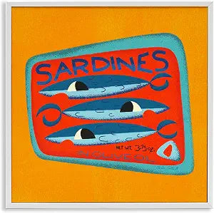 Sardine Can Kitchen Coastal Pop, 12 x 12 Inch Framed Gicle Print