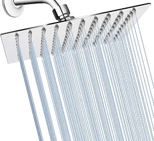 Square10 Inch Square Stainless Steel Shower Head Rain Style Shower Heads Chrome Ultra Thin Design-Best Pressure Boosting