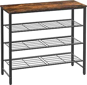 Kitsure Shoe Rack for Closet, Shoe Storage, 29.5" Wide - 4 Tier, Brown