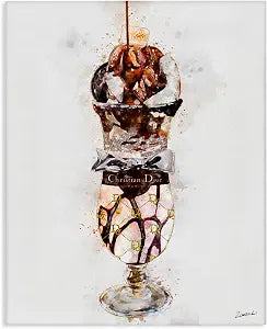 Glam Dessert Cup Fashion Brand, 24 x 30 Inch Canvas Wall Art