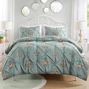 Comfort Spaces Misha Tufted Duvet Cover Set, King/Cal King, 3 Piece, Sage
