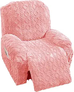 4 Pieces Recliner Chair Covers Recliner Slipcover, Pink, 1 Seat