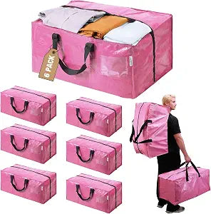 WORKPRO 6 Pack Extra Large Moving Bags with Backpack Straps & Handles