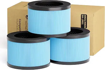 MK06 MK01 True HEPA Replacement Filter Compatible with AROEVE MK01A MK06A, VOOPNU DH-JH12, DH-JH01, Tolife TZ-K1 and FreAire KN6391, Standard Version, 3 Pack