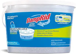 DampRid Moisture Absorber Hi-Capacity Bucket, 2 lb 15.5oz, Fragrance Free, For Fresher, Cleaner Air in Large Spaces, Lasts Up To 6 Months, No Electricity Required