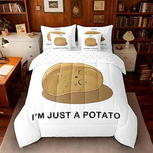 Feelyou Cute Potatoes Comforter Set with Sheets 7 Piece Twin Size