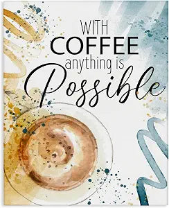 Stupell Industries Coffee Quote Kitchen, 24 x 30 Inch Canvas Wall Art