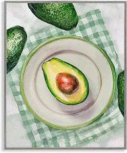Avocado on Plate Still Life, 11 x 14 Inch Framed Gicle Print