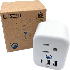 Cruise On Non Surge Cruise Approved Power Strip [2 USB-A, 1 USB-C, 3 AC]