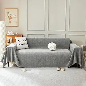 STACYPIK Dark Gray Couch Cover for Dogs, Jacquard Sofa Cover for Loveseat