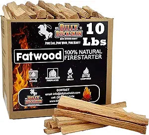 Billy Buckskin 10lb Box Fatwood Fire Starter Sticks, 100% Natural