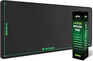 LifeTrim 36 x 13 Extra Large Mouse Pad Gaming Extended Keyboard Mat Full Desk Cover Oversized Mouse Pad XL Desk Protector Mat Giant Thick Black Gaming XXL Mousepad Large Desk Mats Deskpad
