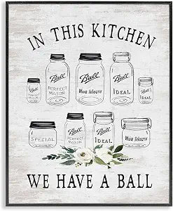 Kitchen Jar Phrase Floral Humor, 16 x 20 Inch Framed Gicle Print