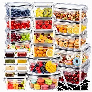 48 Pcs Reusable plastic food storage containers with lids