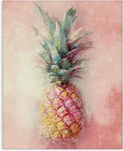 Tropical Glam Pineapple Fruit, 16 x 20 Inch Canvas Wall Art
