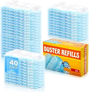 40-Piece Duster Refills,Static Dust Removal Brush Disposable Replacement Head Compatible with Swiffer Duster Refills Multi-Surface Dusters for Cleaning Furniture, Blinds, Electronics & Corners