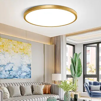 12 Inch Flush Mount Ceiling Light Fixture LED, 24W (240W Equivalent), 3200LM, 5000K Daylight White, IP40, Flat Modern Round Ceiling Lights for Bedrooms, Living Rooms, Bathrooms, Stairwells, etc.(Gold)