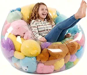Stuffed Animal Bean Bag Storage,Transparent Plush Storage Chair