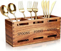 Acacia Wood Silverware Caddy Flatware Cutlery Holder Silverware Organizer