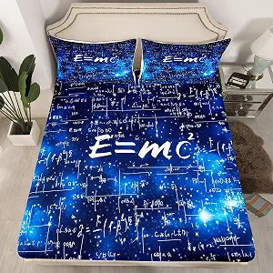 Homewish Math Equation Bed Sheet Set Twin Boys Girls Children
