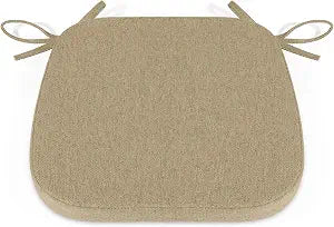 Shinnwa Dining Chair Cushions, Non Slip Seat Cushions for Kitchen Chairs with Ties, 15 x 15.5 inches, Natural Linen