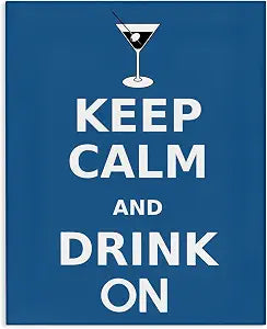 Stupell Industries Keep Calm Drink on Martini, 16 x 20 Inch Canvas Wall Art
